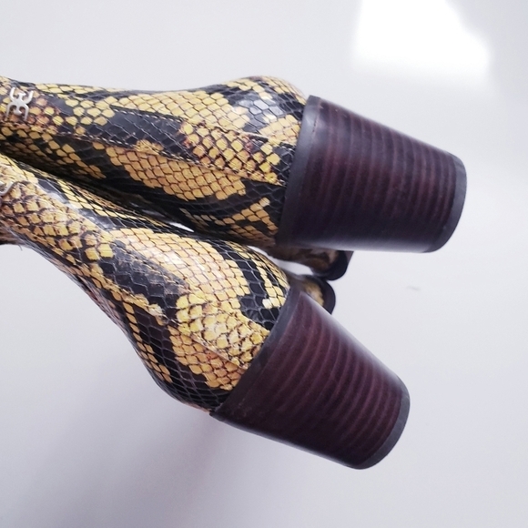 Sam Edelmen Yellow Snake Print Booties - Picture 4 of 8